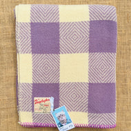 Lavender & Cream Twill SINGLE Daylesford NZ Wool Blanket