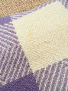 Lavender & Cream Twill SINGLE Daylesford NZ Wool Blanket