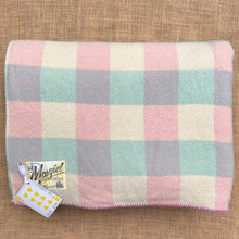 Load image into Gallery viewer, Check Pastel DOUBLE New Zealand Wool Blanket
