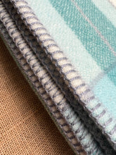 Load image into Gallery viewer, Fabulous Mint with handstitched hearts SINGLE New Zealand Wool Blanket
