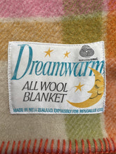 Load image into Gallery viewer, DREAMWARM with this Retro SINGLE Blanket in lovely spring colours.
