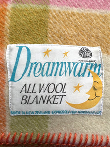 DREAMWARM with this Retro SINGLE Blanket in lovely spring colours.