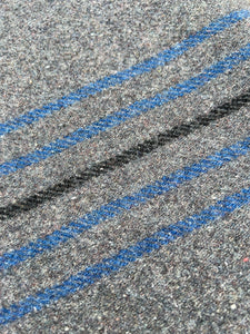 Blue Stripe Vintage Army Blanket SINGLE New Zealand Wool Blanket
