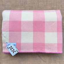 Load image into Gallery viewer, Pretty Twill Pink Check DOUBLE New Zealand Wool Blanket
