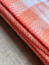 Load image into Gallery viewer, Orange Check DOUBLE New Zealand wool blanket *BARGAIN SPECIAL*
