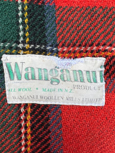 Vintage CAR RUG DUOTONE New Zealand Wool Blanket
