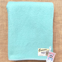 Load image into Gallery viewer, Soft mint solid colour SINGLE New Zealand wool blanket
