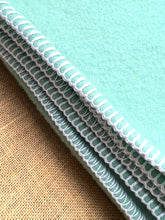 Load image into Gallery viewer, Soft mint solid colour SINGLE New Zealand wool blanket
