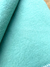 Load image into Gallery viewer, Soft mint solid colour SINGLE New Zealand wool blanket
