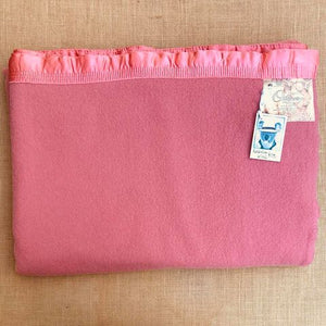 Coral Pink Extra Large KING Australian Wool Onkaparinga Blanket. - Fresh Retro Love NZ Wool Blankets