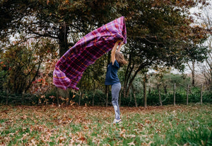 "Purple Rain" (New Wool) KNEE RUG/COT New Zealand Wool Blanket
