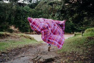 "Purple Rain" (New Wool) KNEE RUG/COT New Zealand Wool Blanket