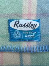 Load image into Gallery viewer, Pretty Mint and Blue KING SINGLE New Zealand Wool Blanket
