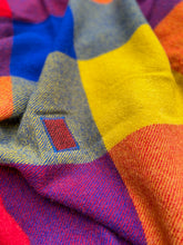 Load image into Gallery viewer, Super bright check TASSELED THROW - 100% Wool
