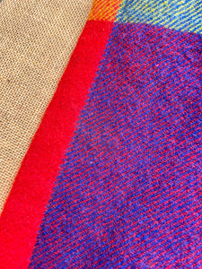 Super bright check TASSELED THROW - 100% Wool