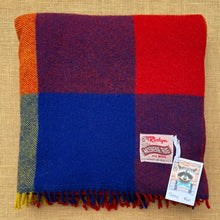 Load image into Gallery viewer, Super bright check TASSELED THROW - 100% Wool
