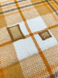 Pumpkin Retro SINGLE New Zealand Wool Blanket