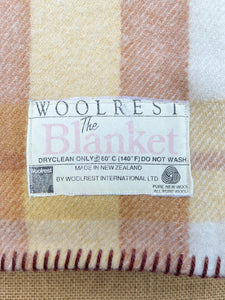 Light Neutrals Plaid THROW/COT New Zealand Wool Blanket