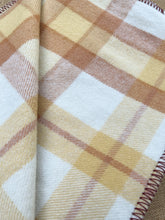 Load image into Gallery viewer, Light Neutrals Plaid THROW/COT New Zealand Wool Blanket
