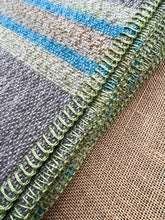 Load image into Gallery viewer, Olive &amp; Brown Stripe SINGLE New Zealand Wool Blanket
