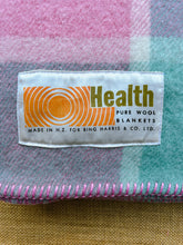 Load image into Gallery viewer, Mint, Pink &amp; Mauve SMALL SINGLE/THROW NZ Wool Blanket
