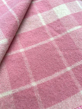 Load image into Gallery viewer, Soft Pink Plaid KING SINGLE New Zealand Wool Blanket
