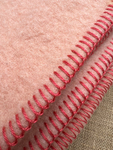 Heavyweight Peach Vintage DOUBLE Pure Wool Blanket