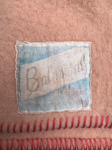 Heavyweight Peach Vintage DOUBLE Pure Wool Blanket
