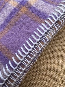 Fun Mauve Violet SMALL SINGLE New Zealand Wool Blanket (no patch repairs)