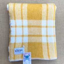 Load image into Gallery viewer, Bright Gold &amp; Cream COT/THROW New Zealand Wool Blanket.
