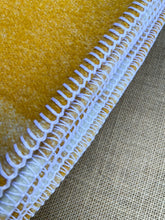 Load image into Gallery viewer, Bright Gold &amp; Cream COT/THROW New Zealand Wool Blanket.
