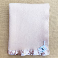Light Camel SINGLE Australian Wool Blanket with gorgeous Satin Trim
