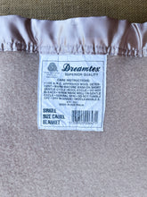 Load image into Gallery viewer, Light Camel SINGLE Australian Wool Blanket with gorgeous Satin Trim
