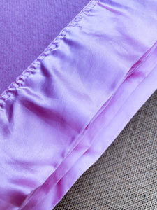 Bubblegum Pink SINGLE Wool Blanket from Dromorne with Satin Trim