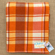 Bright Retro Orange SINGLE New Zealand Wool Blanket Capri with Label