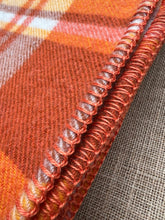 Load image into Gallery viewer, Bright Retro Orange SINGLE New Zealand Wool Blanket
