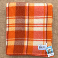 Bright Retro Orange SINGLE New Zealand Wool Blanket