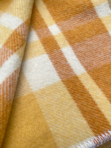 GALAXIE Golden Plaid SMALL SINGLE New Zealand Wool Blanket