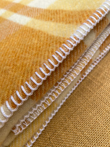 GALAXIE Golden Plaid SMALL SINGLE New Zealand Wool Blanket