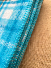Load image into Gallery viewer, Turquoise &amp; Orange Favourite! SINGLE New Zealand KAIAPOI Wool Blanket
