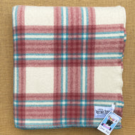 Rose & Turquoise SINGLE New Zealand Wool Blanket