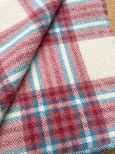 Rose & Turquoise SINGLE New Zealand Wool Blanket