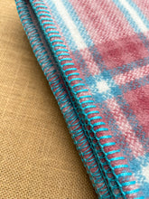 Load image into Gallery viewer, Rose &amp; Turquoise SINGLE New Zealand Wool Blanket
