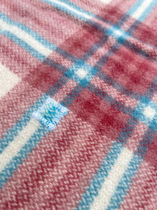 Rose & Turquoise SINGLE New Zealand Wool Blanket