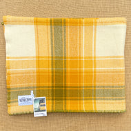 Retro Gold & Olive SINGLE Pure New Zealand Wool Blanket