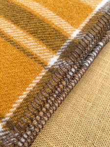 Walnut Browns Fluffy Retro SMALL SINGLE/THROW New Zealand Wool Blanket
