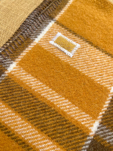 Walnut Browns Fluffy Retro SMALL SINGLE/THROW New Zealand Wool Blanket