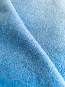 Sky Blue KING Merino Wool Blanket with Satin Trim