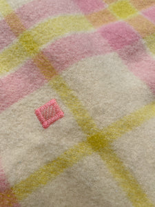 DREAMWARM Pink & Lemon SMALL SINGLE/COT New Zealand Wool Blanket