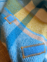 Load image into Gallery viewer, Soft Blue/Cream/Mustard SINGLE New Zealand Wool Blanket

